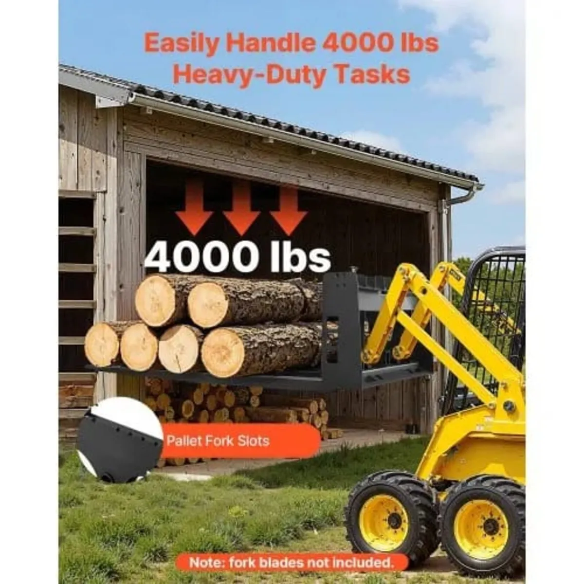 Skid Steer Pallet Frame, 1814 kg Rated Load Capaci - Image 3