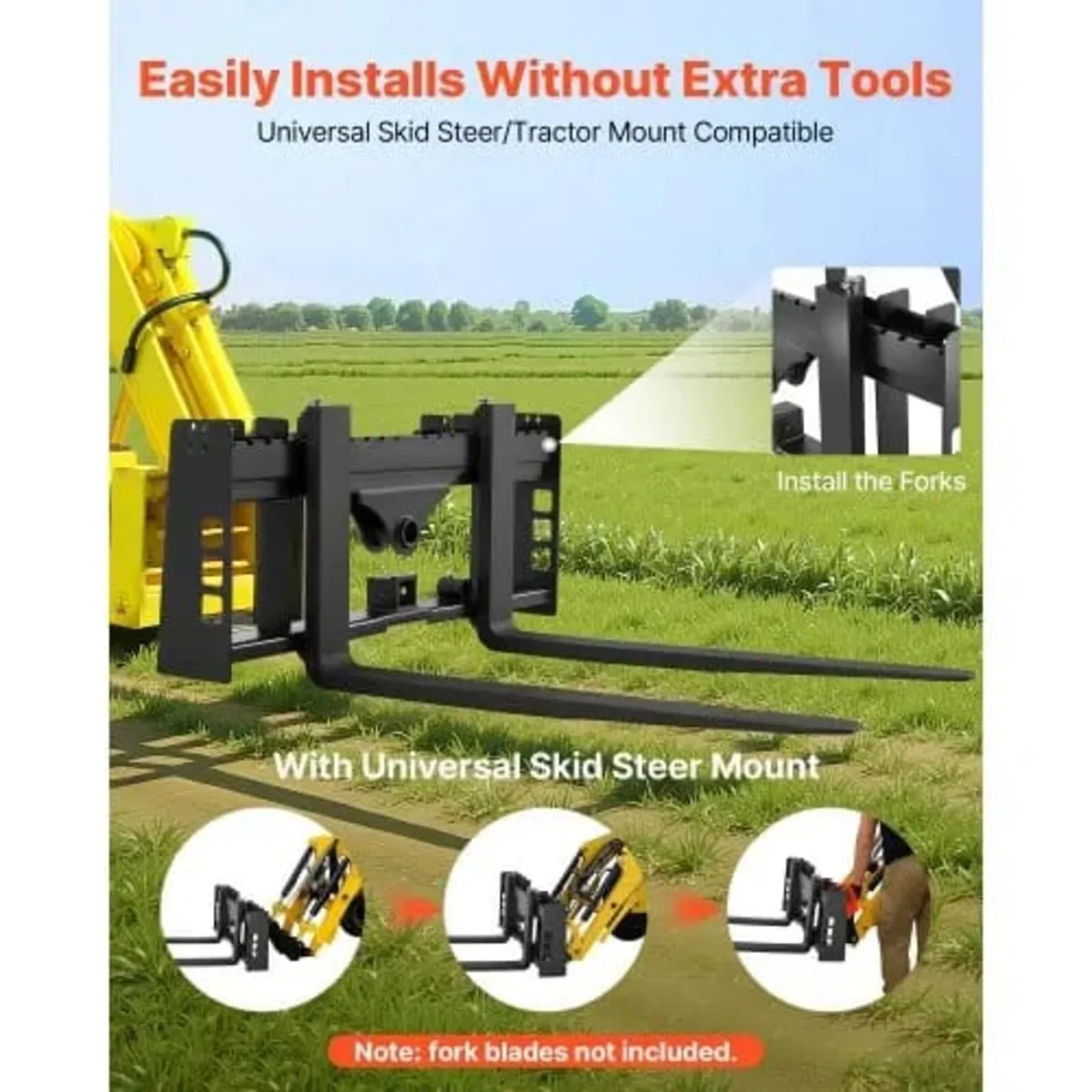 Skid Steer Pallet Frame, 1814 kg Rated Load Capaci - Image 4