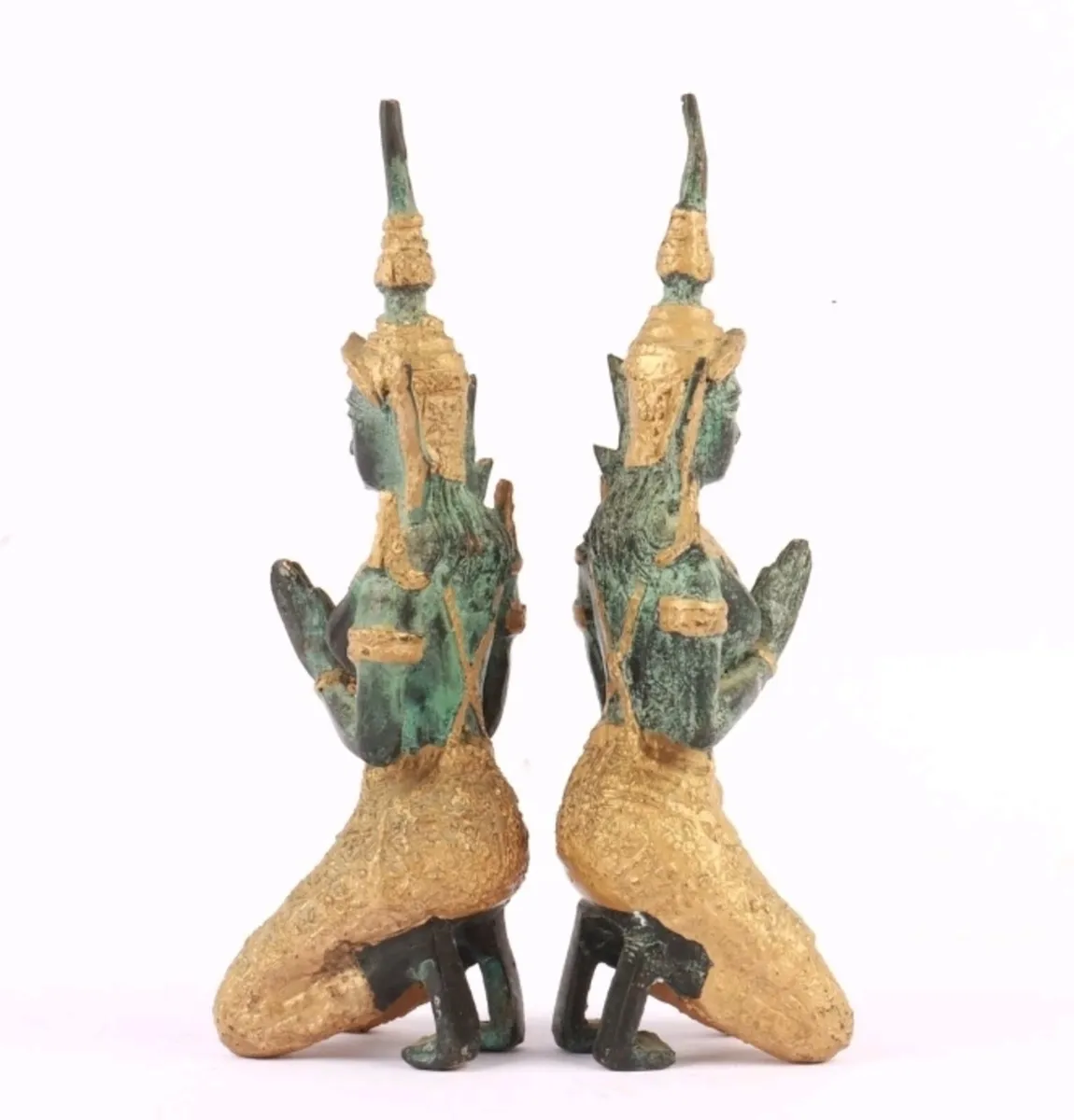 2 Vintage Thai Bronze Angel Teppanom Guardian - Image 2