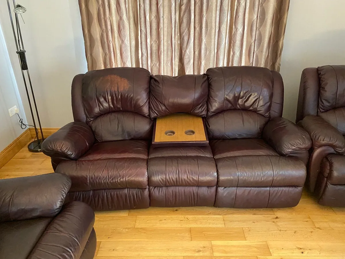 Leather sofa 3+1+1 - Image 2