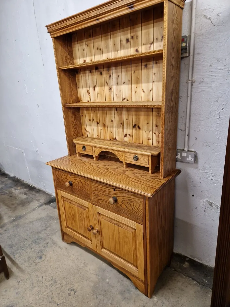 Early 1900s oak kitchen dresser - Image 3