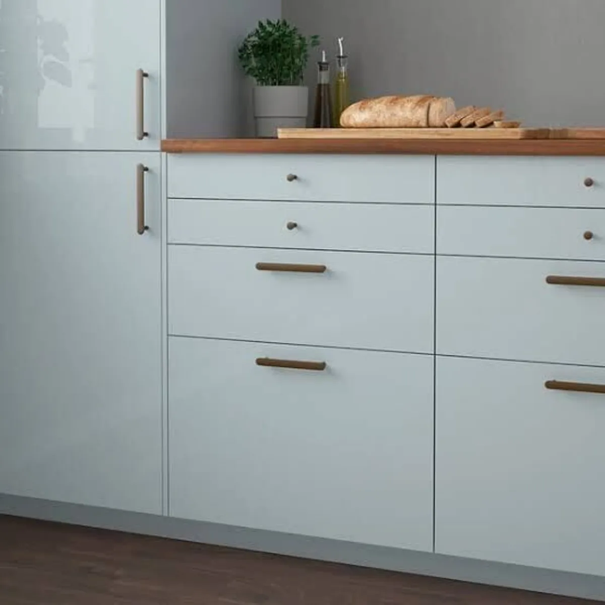 IKEA KALLARP high-gloss light grey-blue / grey-turquoise METOD kitchen doors and drawer fronts discontinued/new stock - Image 4