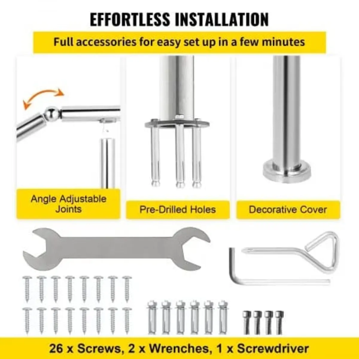 5 Step Railing Stainless Steel Transitional Handra - Image 3