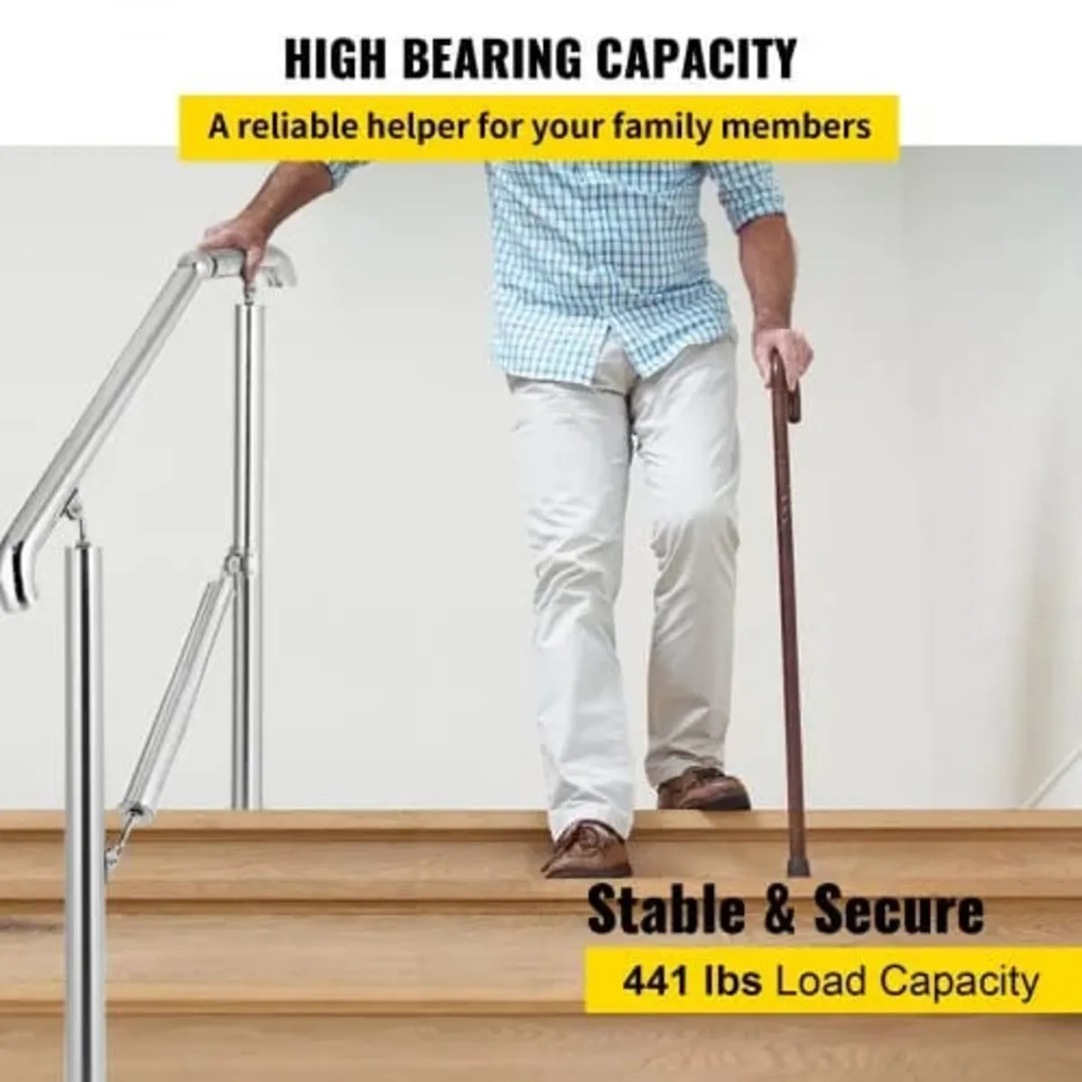 5 Step Railing Stainless Steel Transitional Handra - Image 4