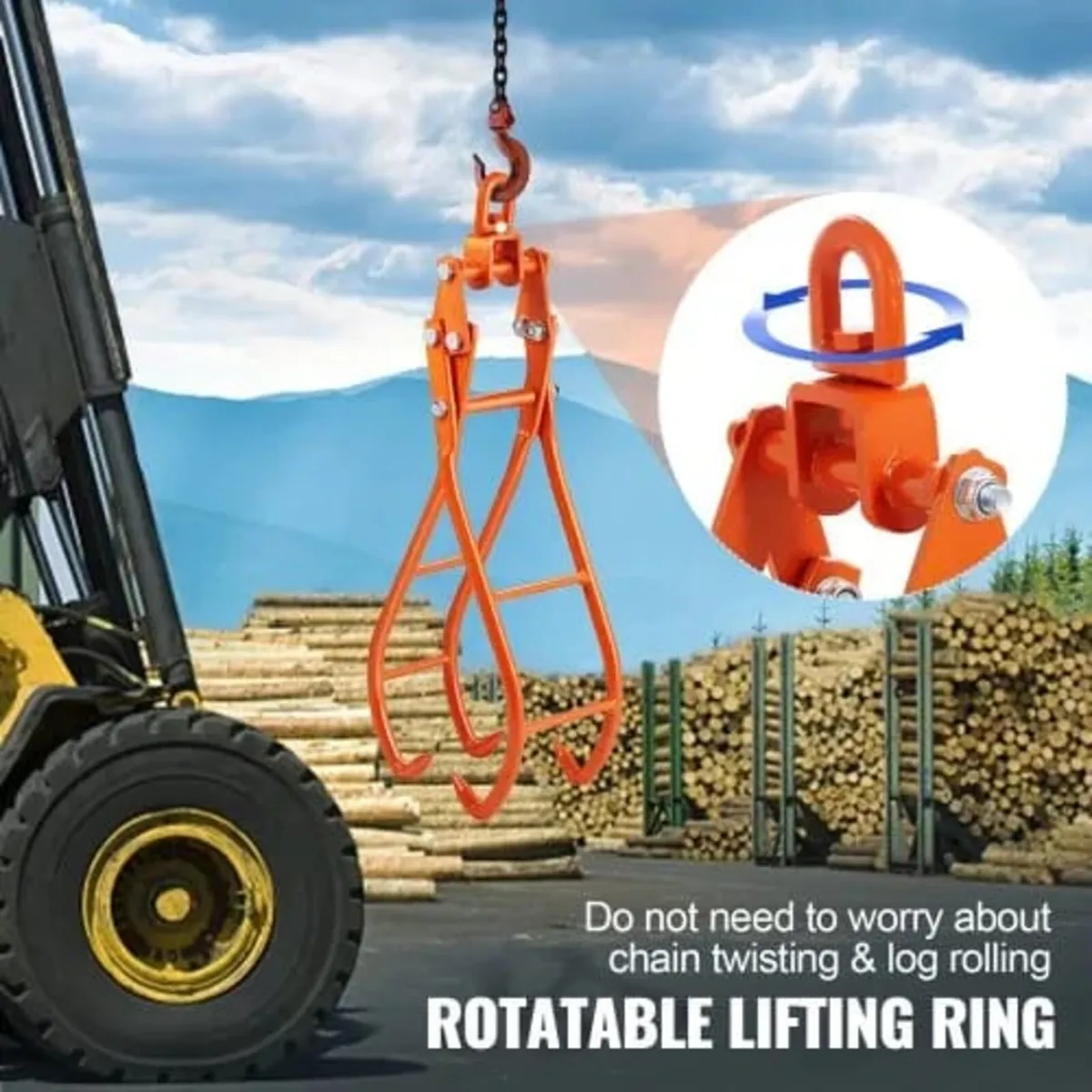 Timber Claw Hook, 28 inch 4 Claw Log Grapple for L - Image 2