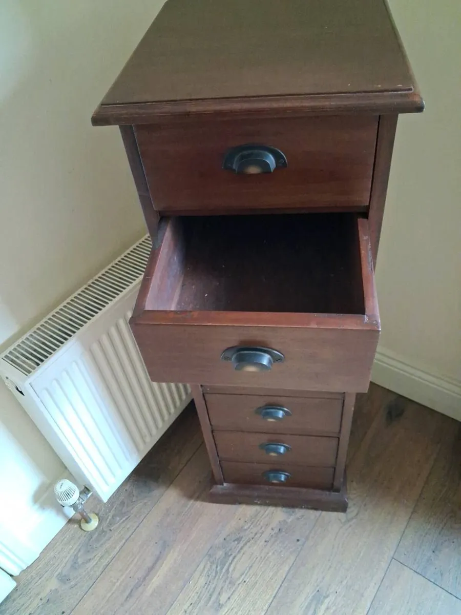 Tall dark solid wood drawer unit - Image 2