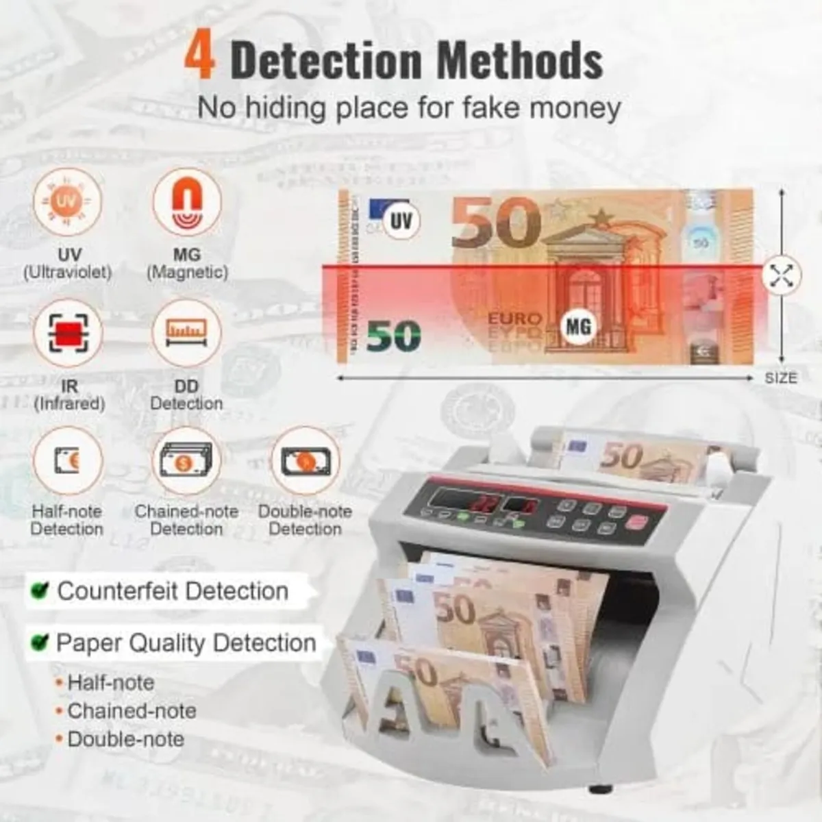 Banknotes Counter With LED Display, Professional N - Image 2