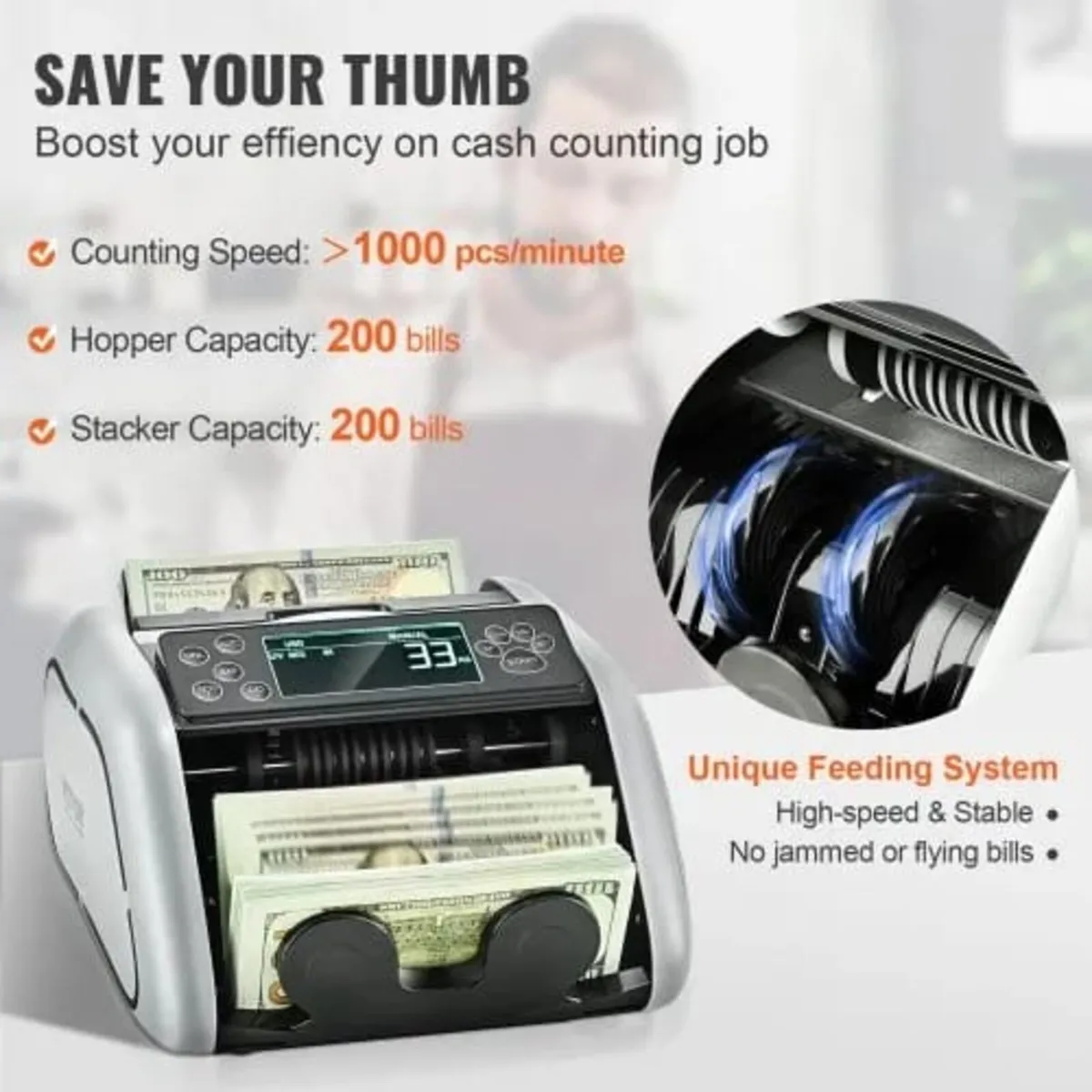 Money Counter Machine, Bill Counter with UV, MG, I - Image 2