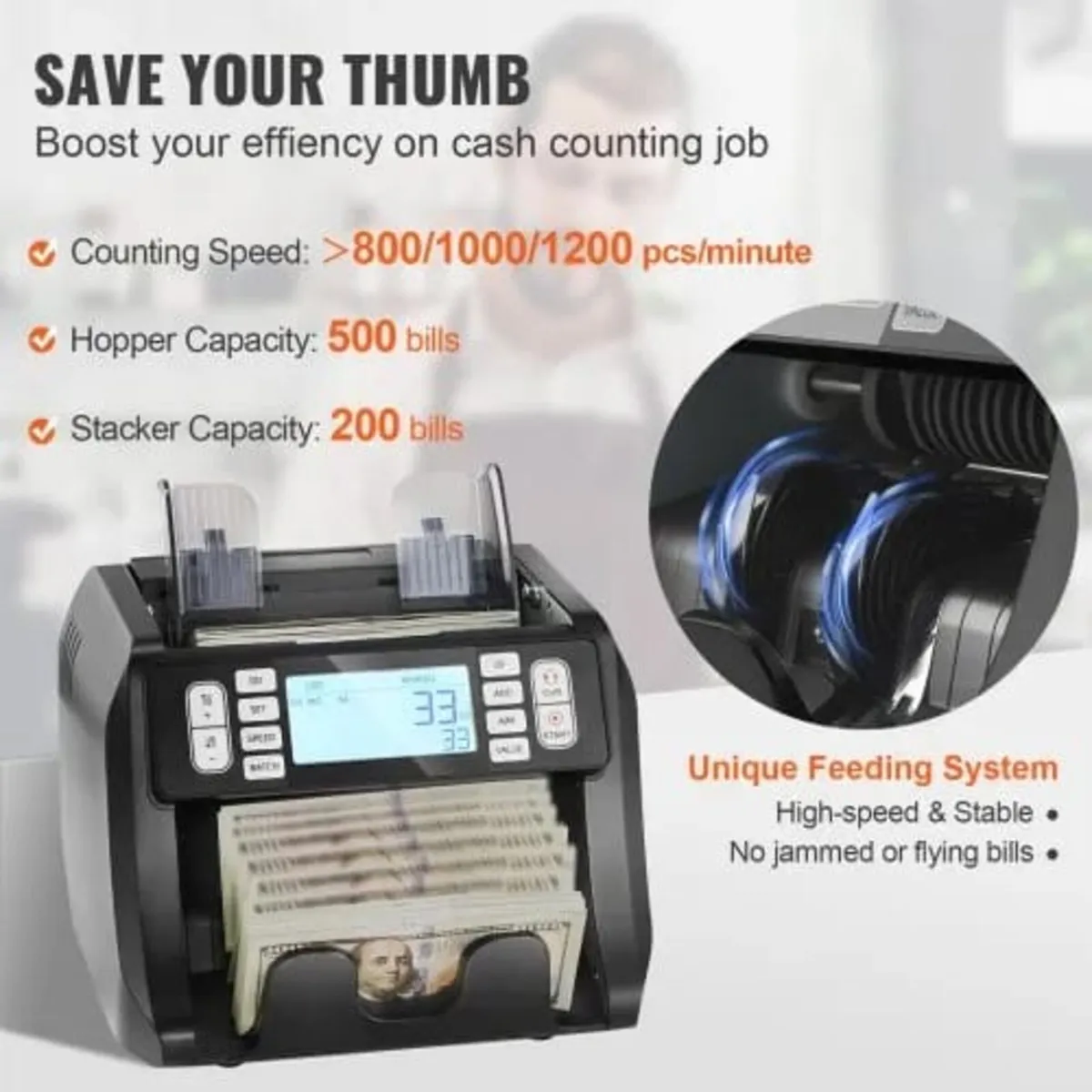 Money Counter Machine, Bill Counter with UV, MG, I - Image 3