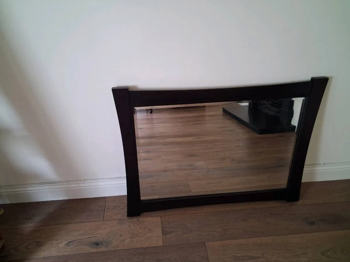 Black wooden frame mirror - Image 2