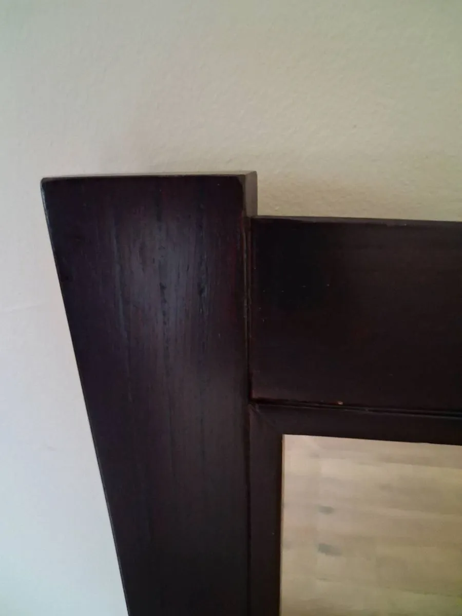 Black wooden frame mirror - Image 3