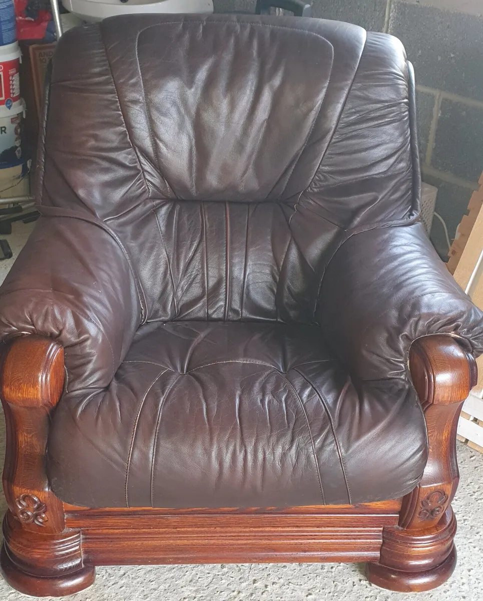 Three piece leather suite - Image 3
