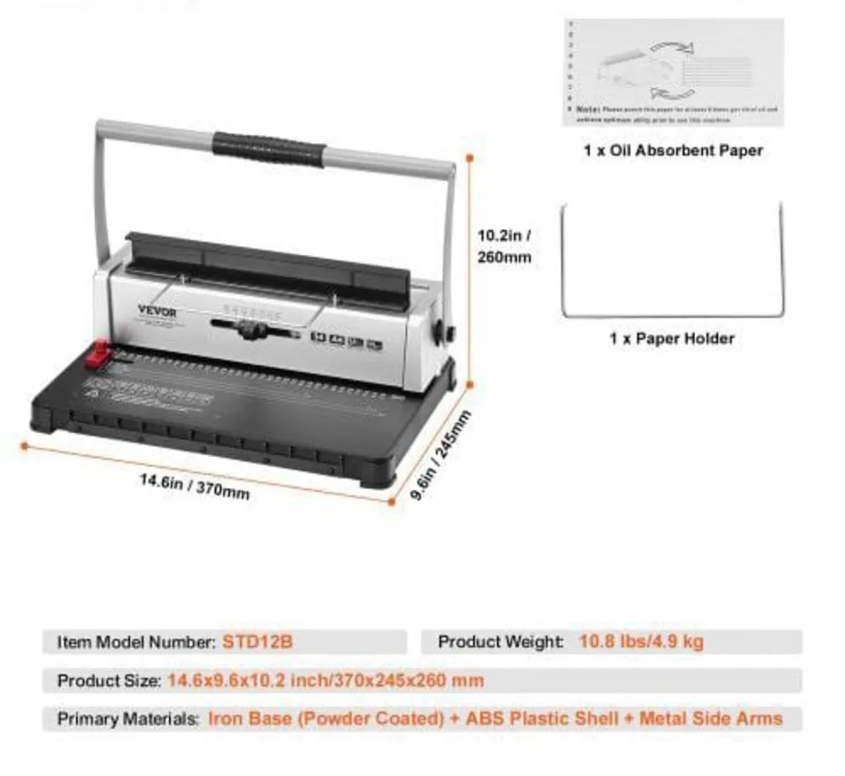 Coil Spiral Binding Machine, Manual Book Maker 34- - Image 3