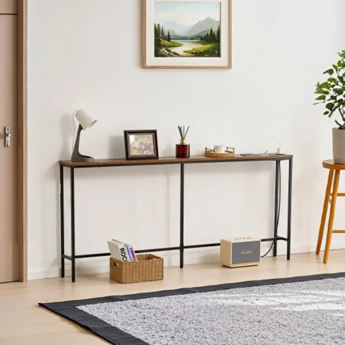 Narrow Console Sofa Table, 70.9” Behind Couch Tabl - Image 2
