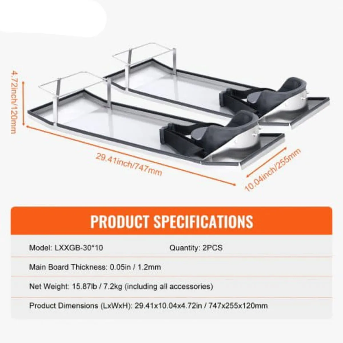 Concrete Knee Boards Stainless Steel, 30'' x 10'' - Image 4