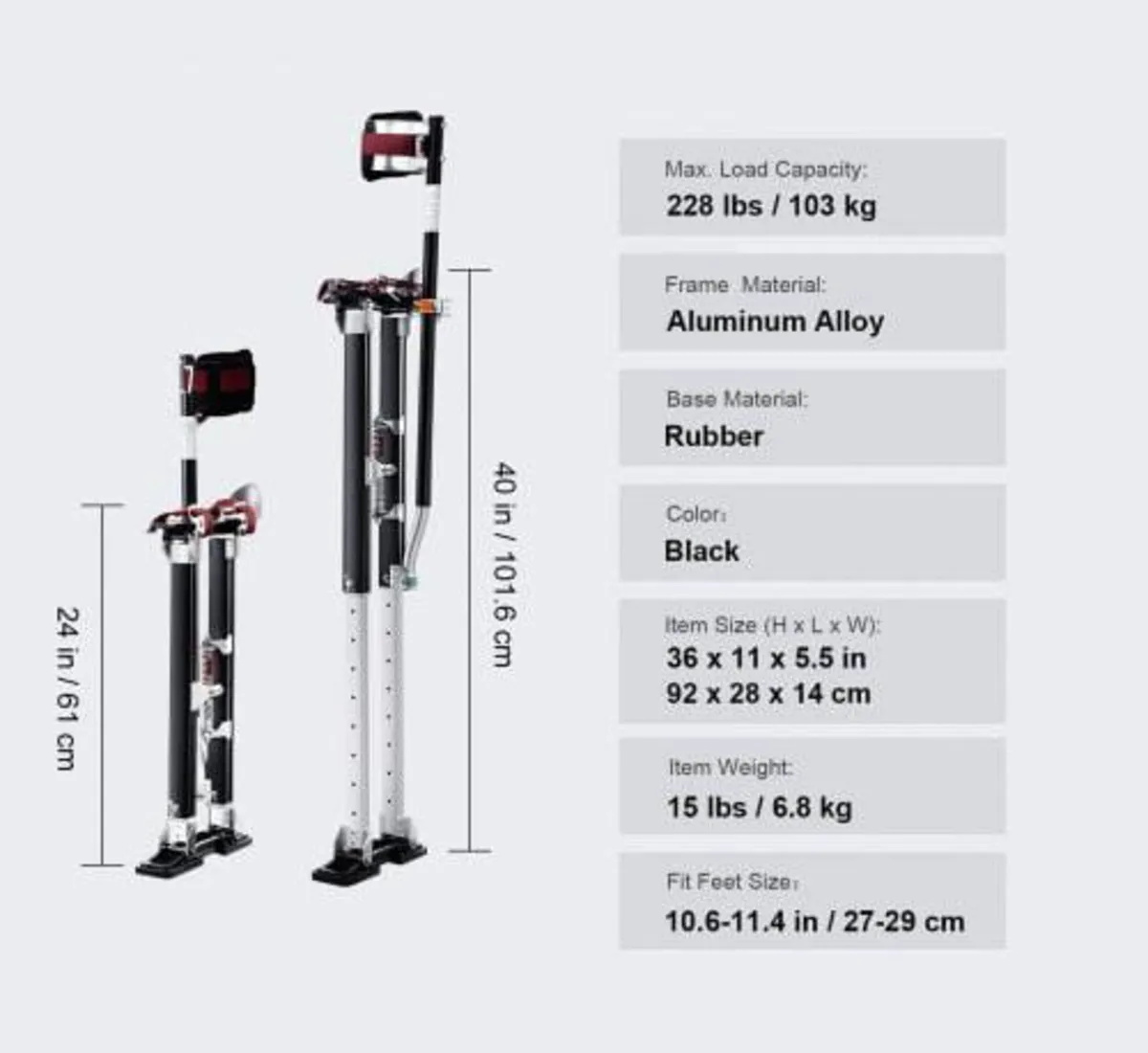 Drywall Stilts Aluminum Tool Stilts 61 cm-102 cm A - Image 4