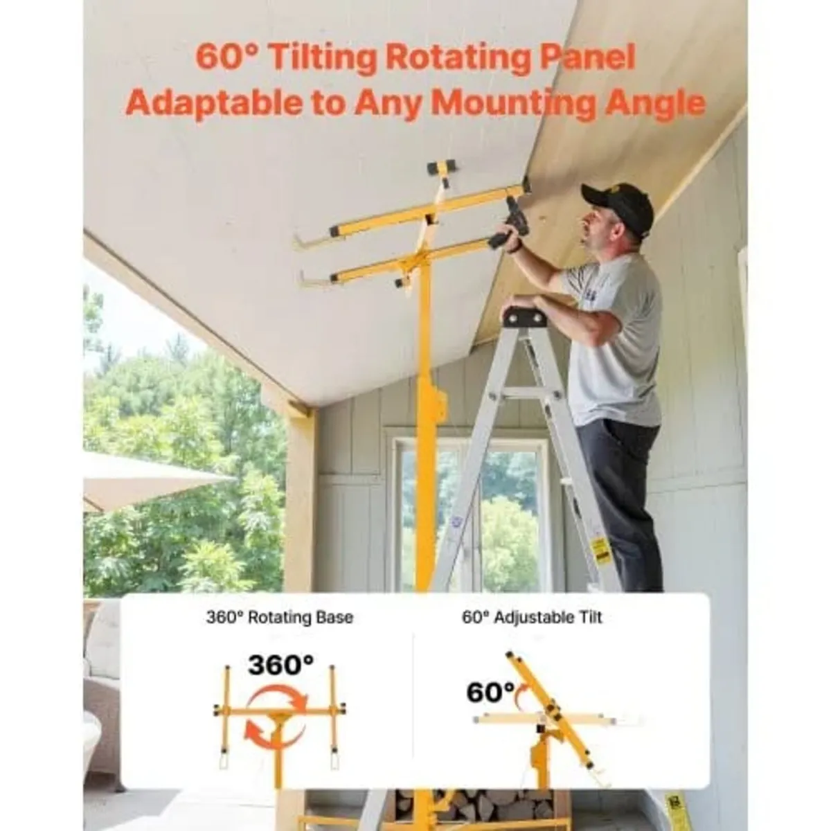 4877 mm Drywall Lift, Heavy-Duty 68 kg Sheetrock H - Image 4