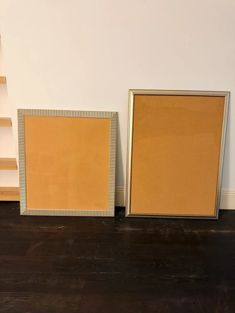 Cork Pin Boards with Silver Frames - Image 1