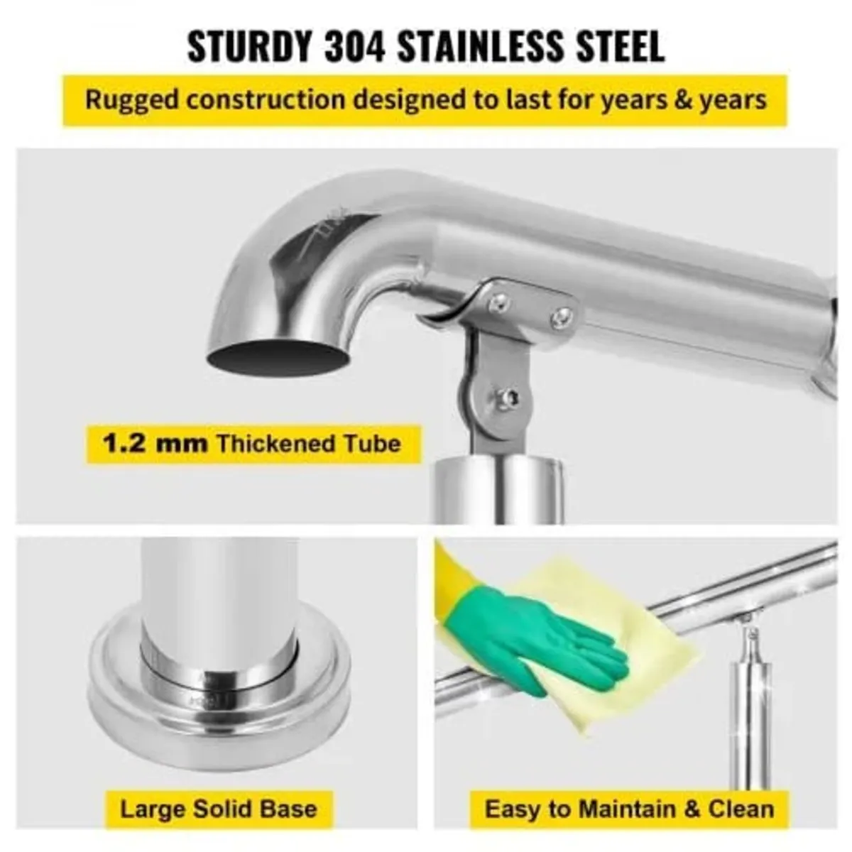 3 Step Railing Stainless Steel Transitional Handra - Image 2