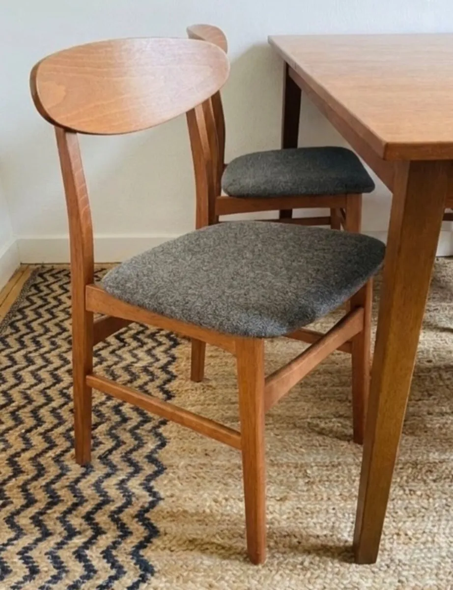 Mid Century Teak Extending Dining Table & 4 Chairs - Image 4