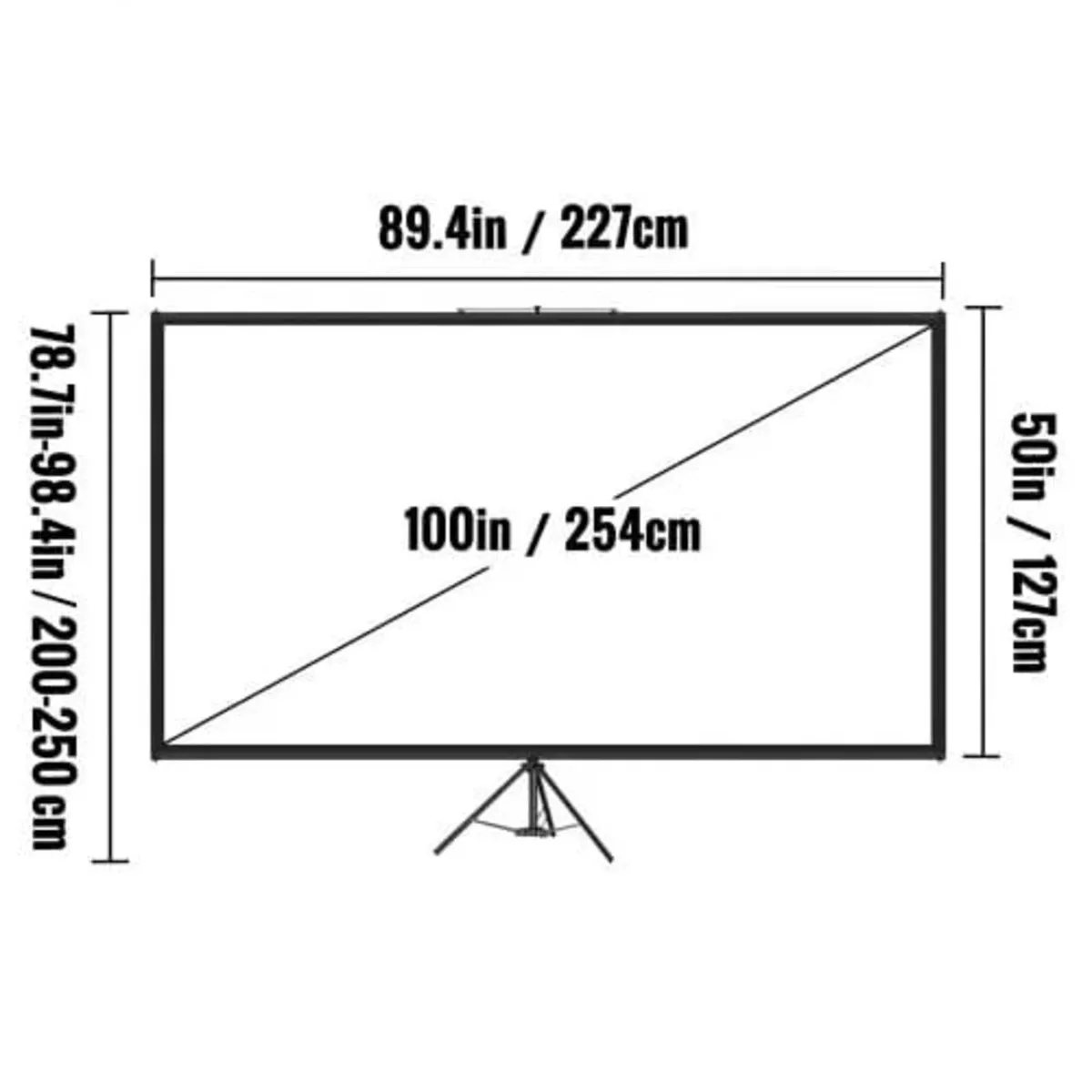 Tripod Projector Screen with Stand 100inch 16:9 4K - Image 4