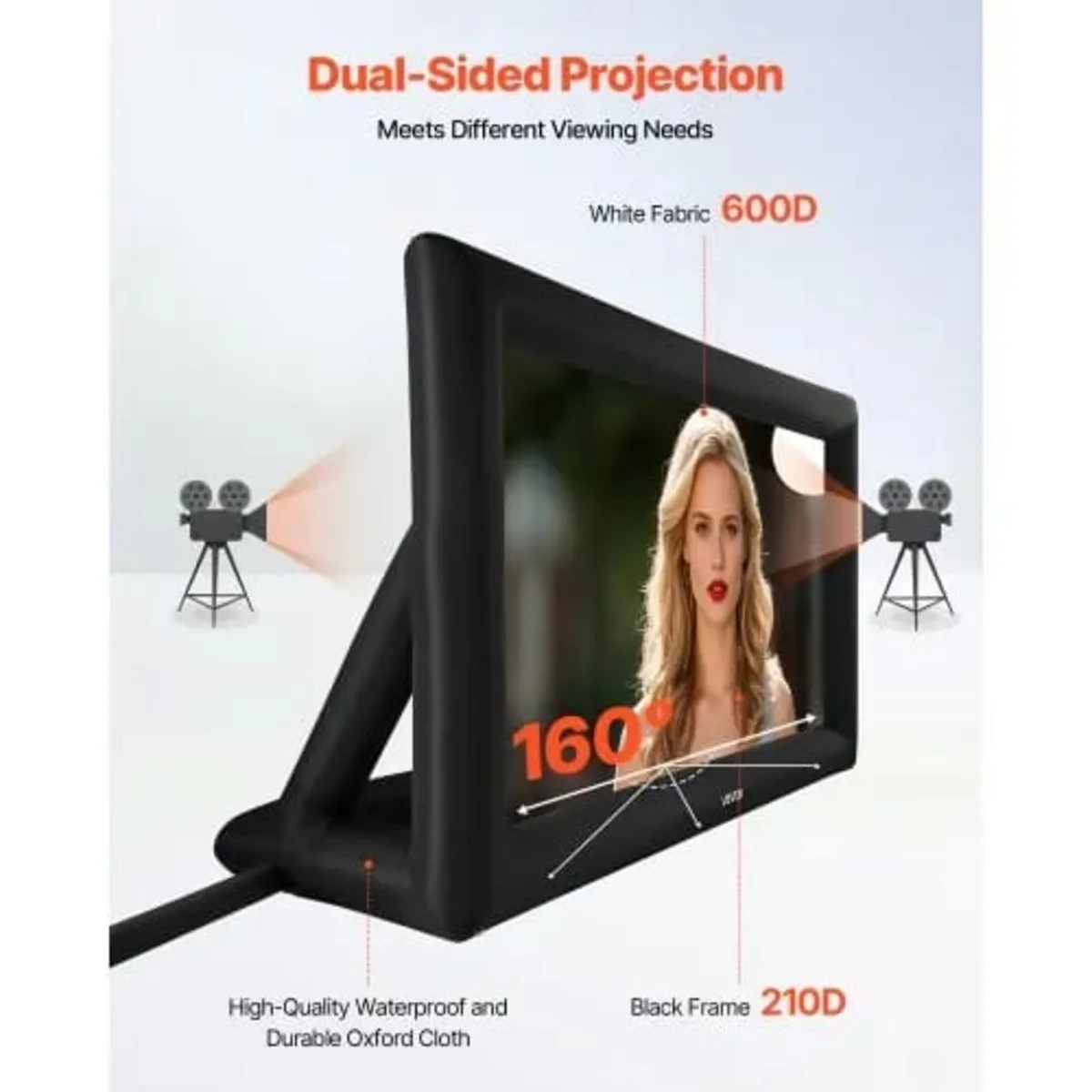 20 ft Inflatable Movie Screen, 600D Washable Infla - Image 2