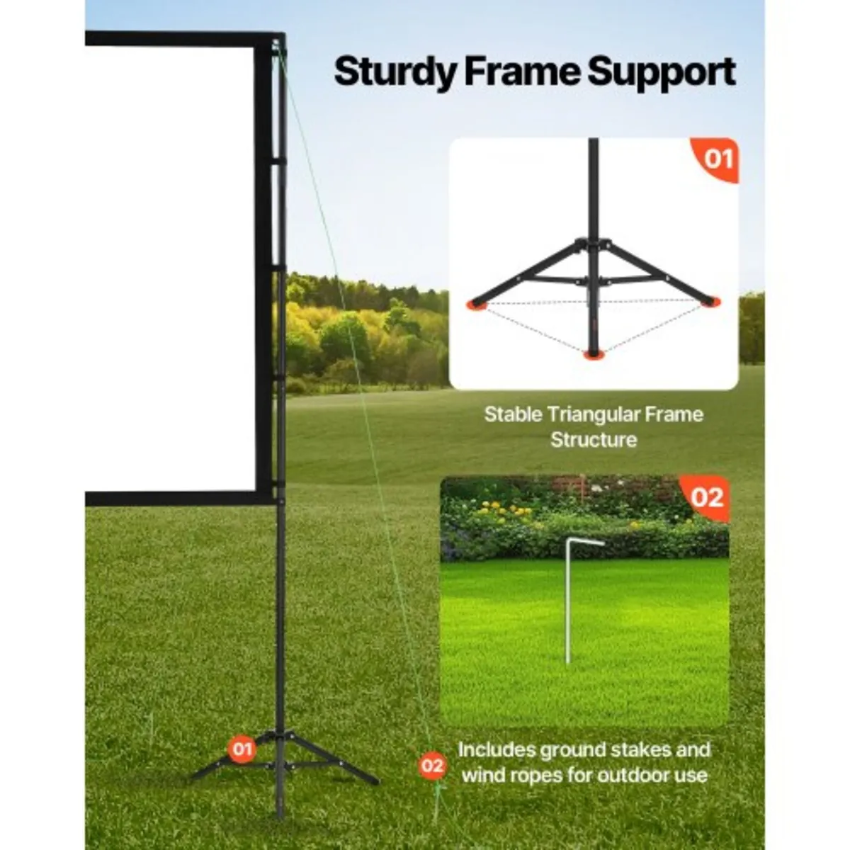 Projector Screen with Stand, 100 Inch 160° Wide An - Image 3