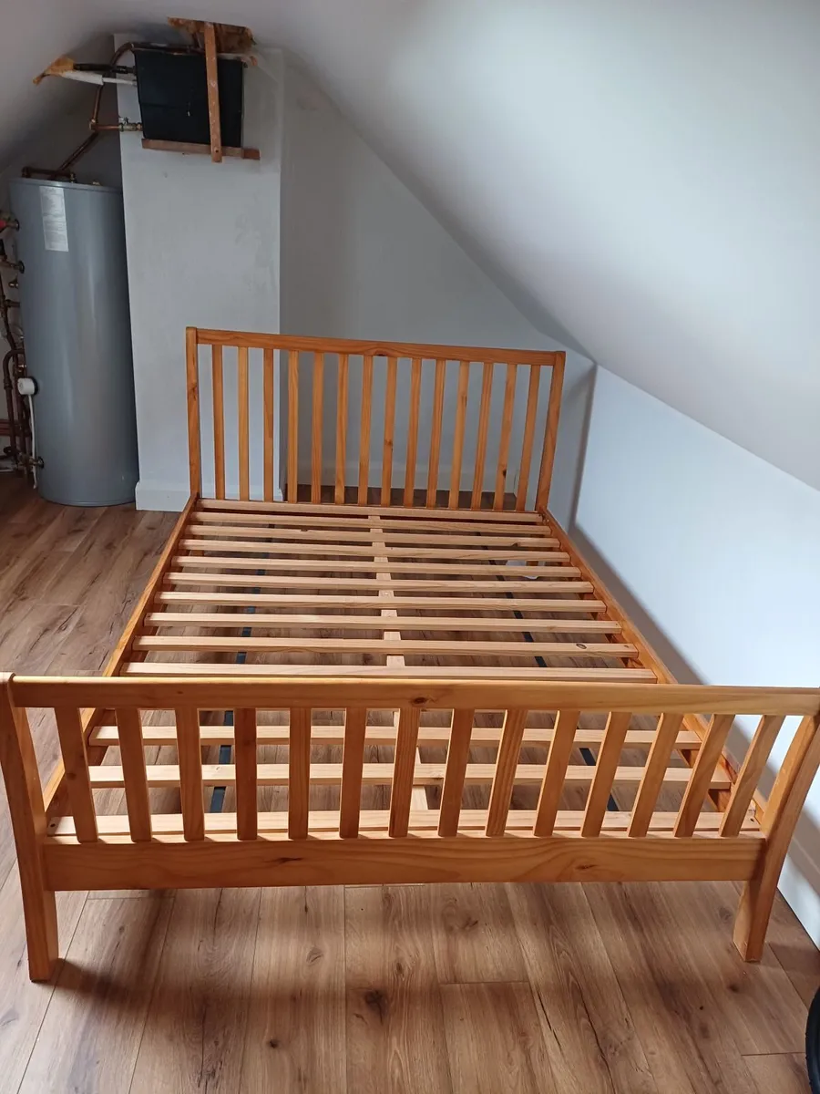 Kingsize Wooden Sleigh Bed - Image 1