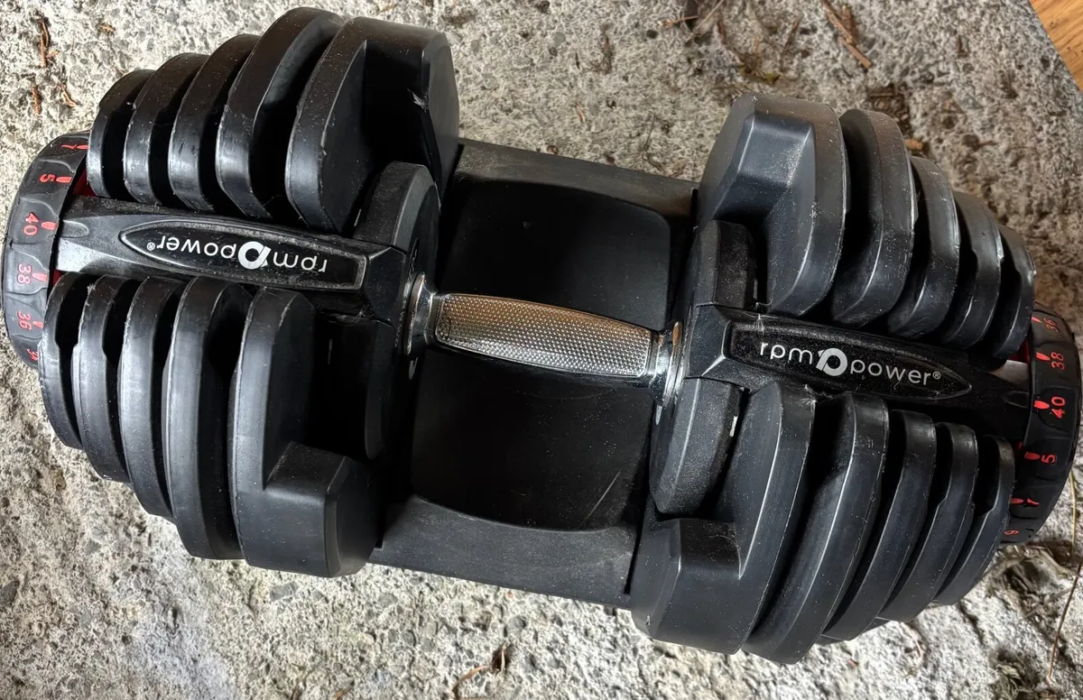 Pair of 40kg Adjustable dumbbells and Adjustable b - Image 2