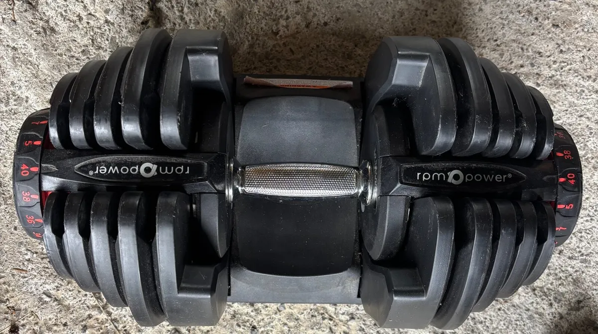 Pair of 40kg Adjustable dumbbells and Adjustable b - Image 1