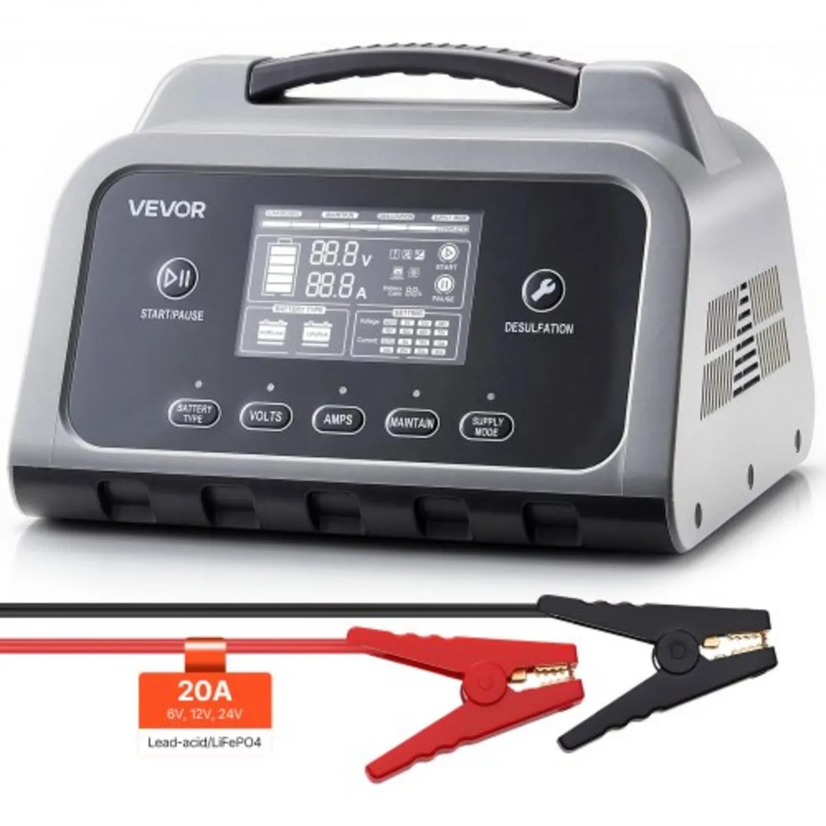 Smart Battery Charger, 20A, 6V 12V 24V Lithium LiF - Image 1