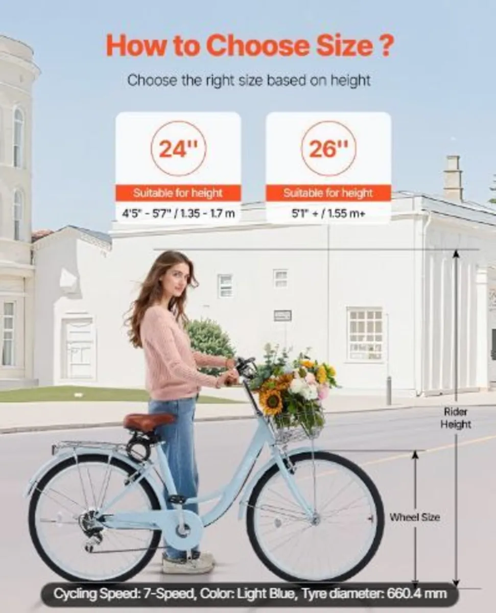 Cruiser Bike, 7-Speed, 26-Inch - Image 1