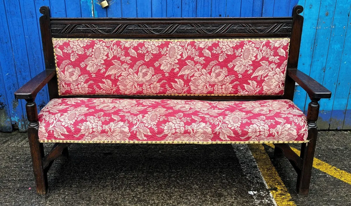 Upholstered Wooden Bench - Image 1