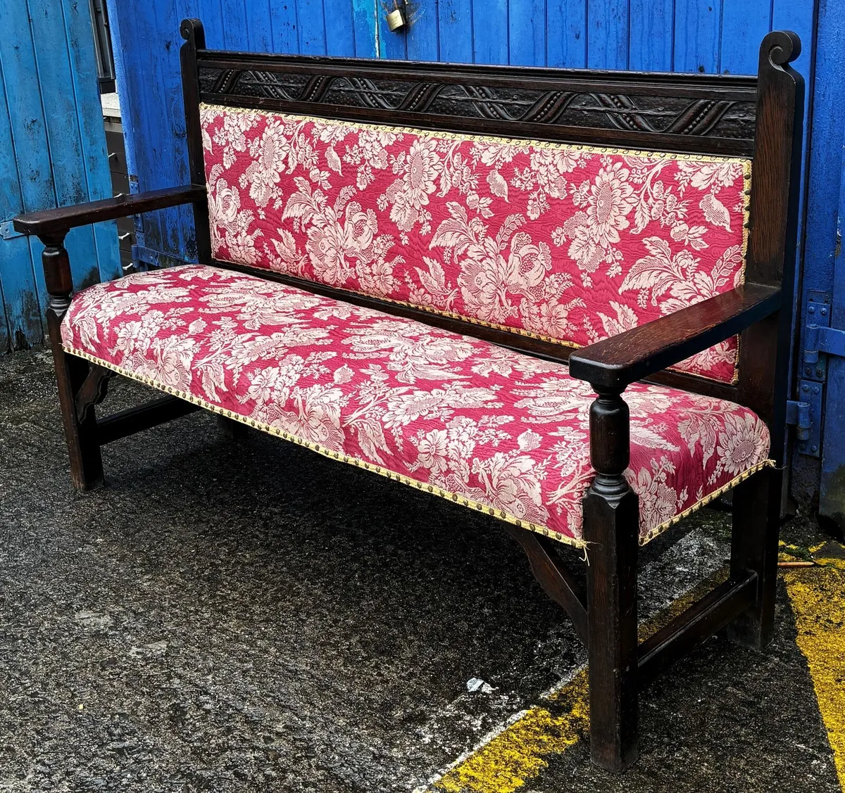 Upholstered Wooden Bench - Image 2