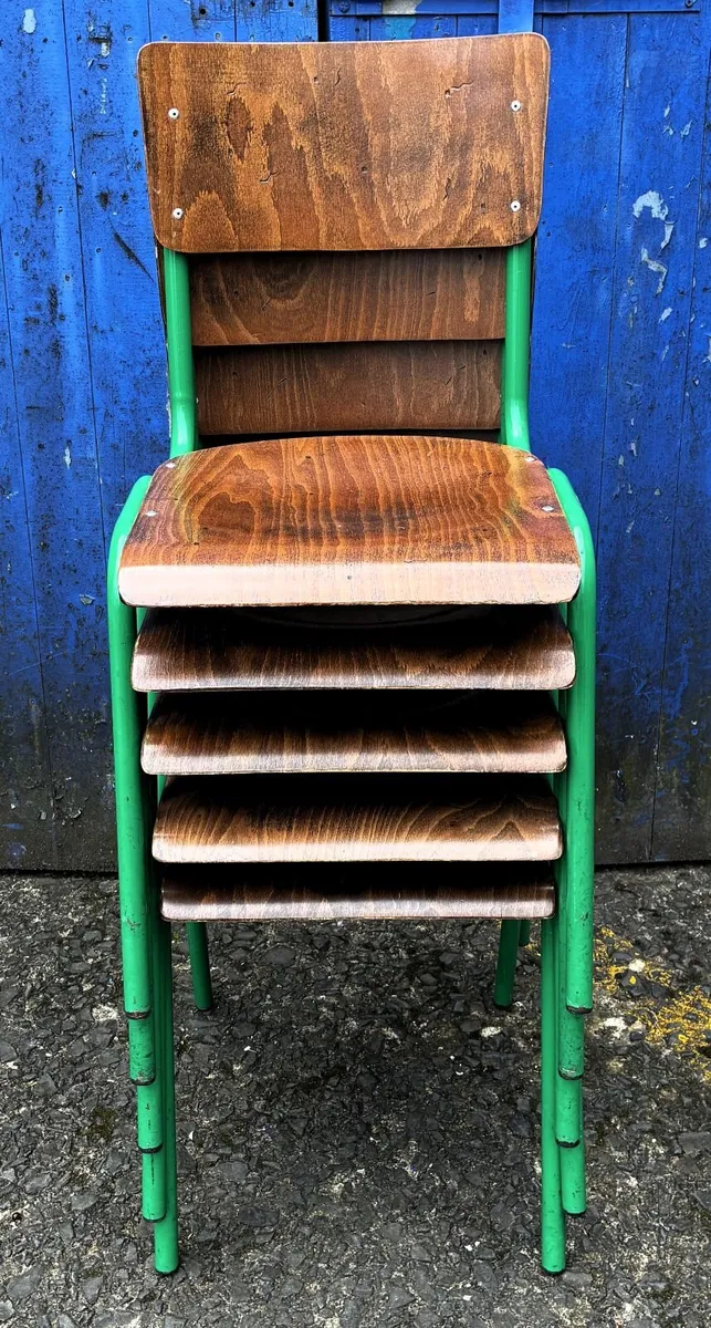 Mid Century School Style Stacking Chairs £40 Each - Image 1