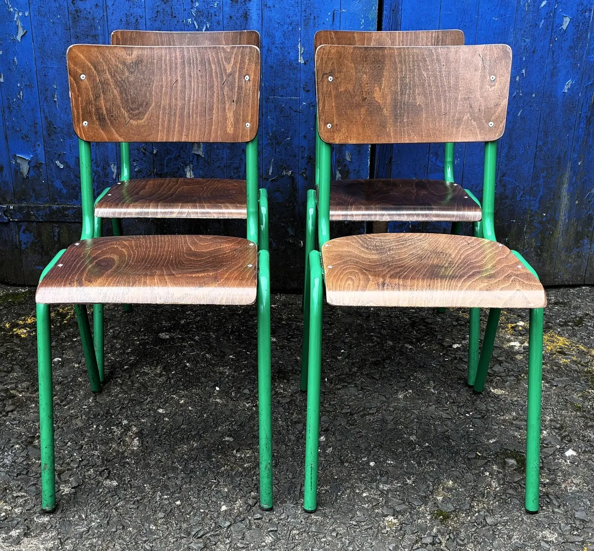 Mid Century School Style Stacking Chairs £40 Each - Image 3