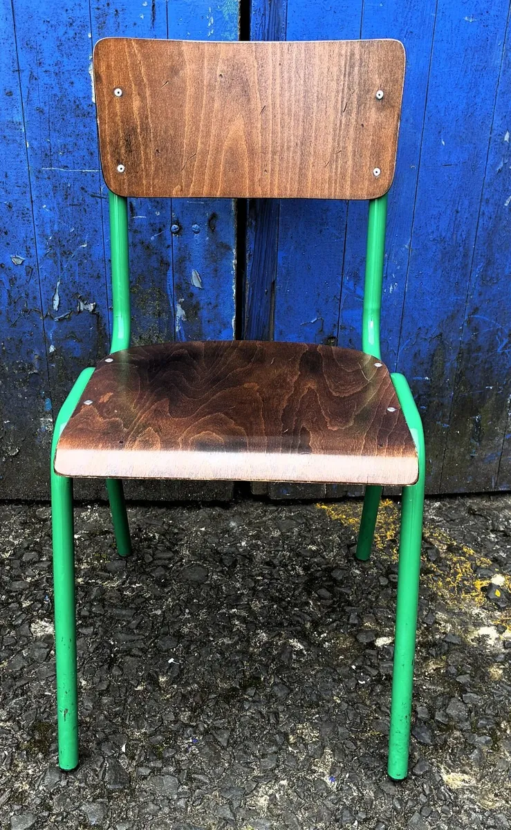 Mid Century School Style Stacking Chairs £40 Each - Image 4
