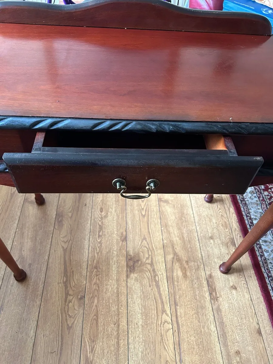 Mahogany console table and picture - Image 3