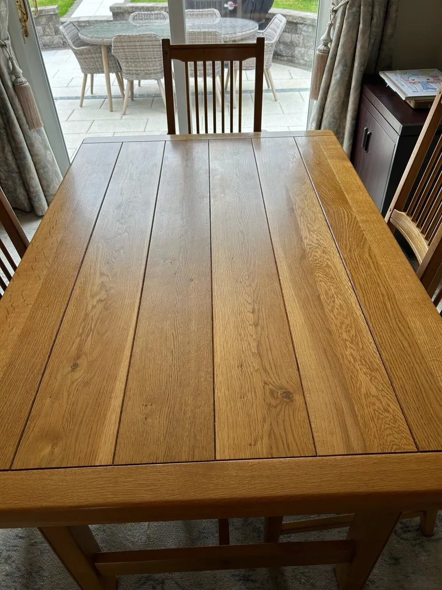 Solid Oak Tabke and Chairs - Image 1