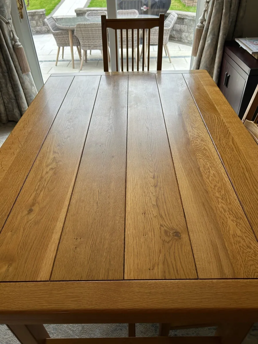 Solid Oak Tabke and Chairs - Image 2