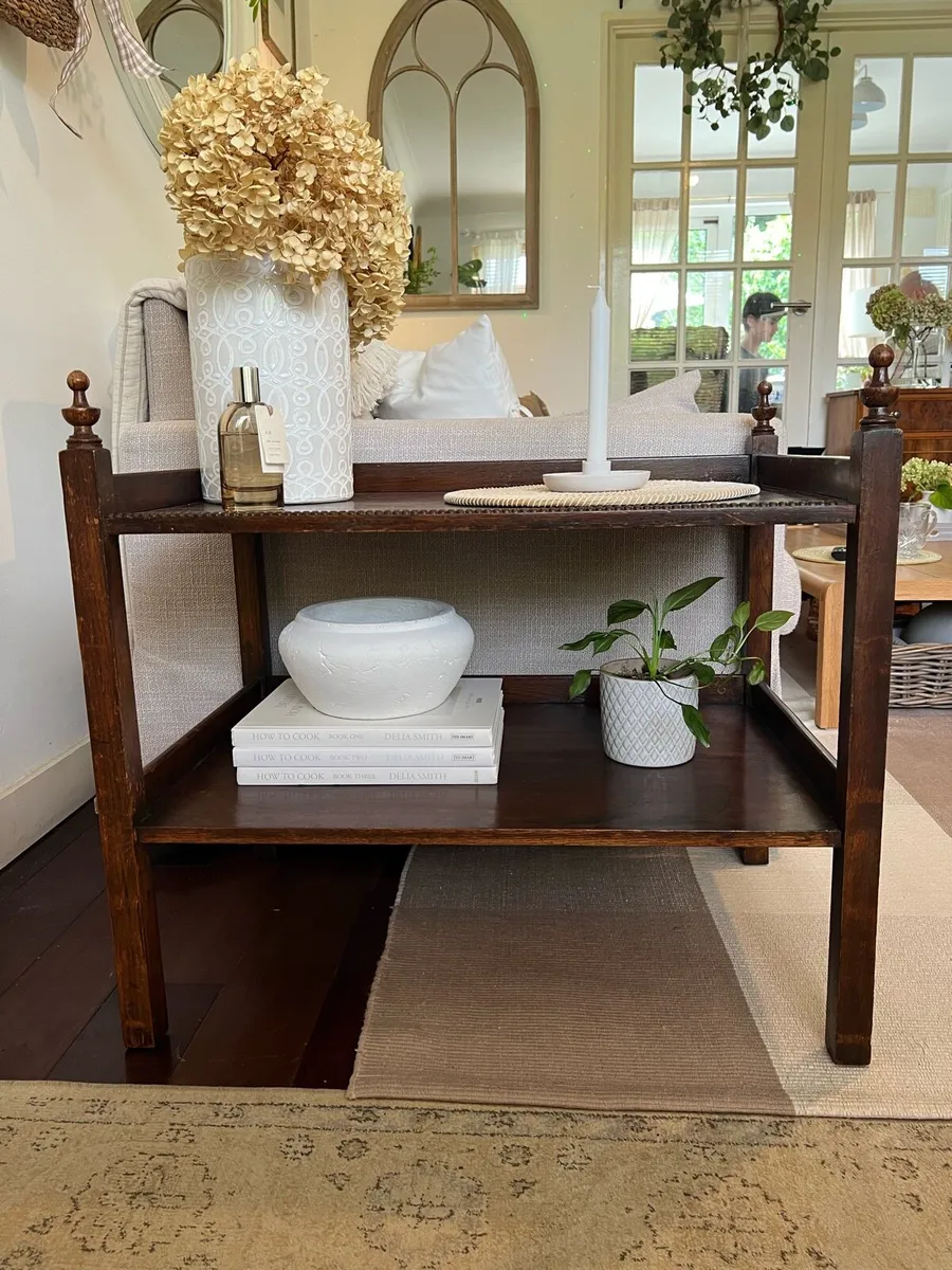 Antique oak side table - Image 2