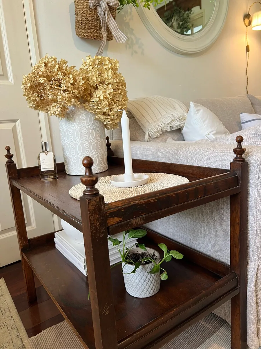 Antique oak side table - Image 3