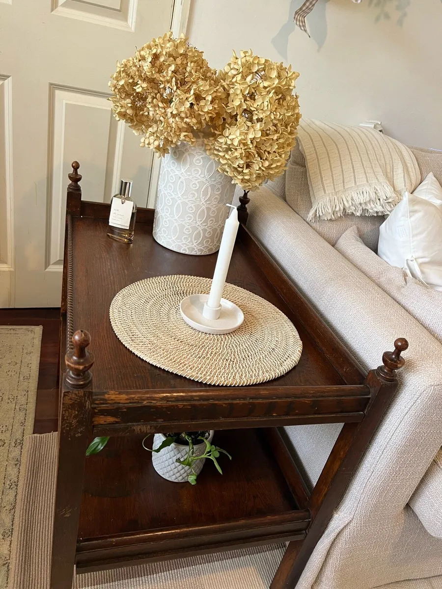 Antique oak side table - Image 4