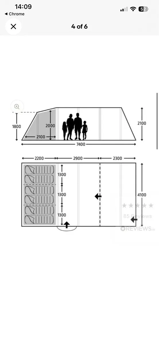 Kampa Croyde 6 Air Pro 6-8 Berth Air tent - Image 4