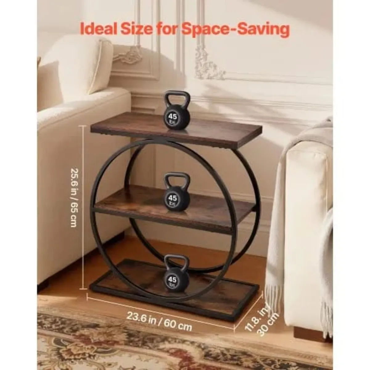 End Table, 3-Tier Narrow Side Table with Open Stor - Image 2