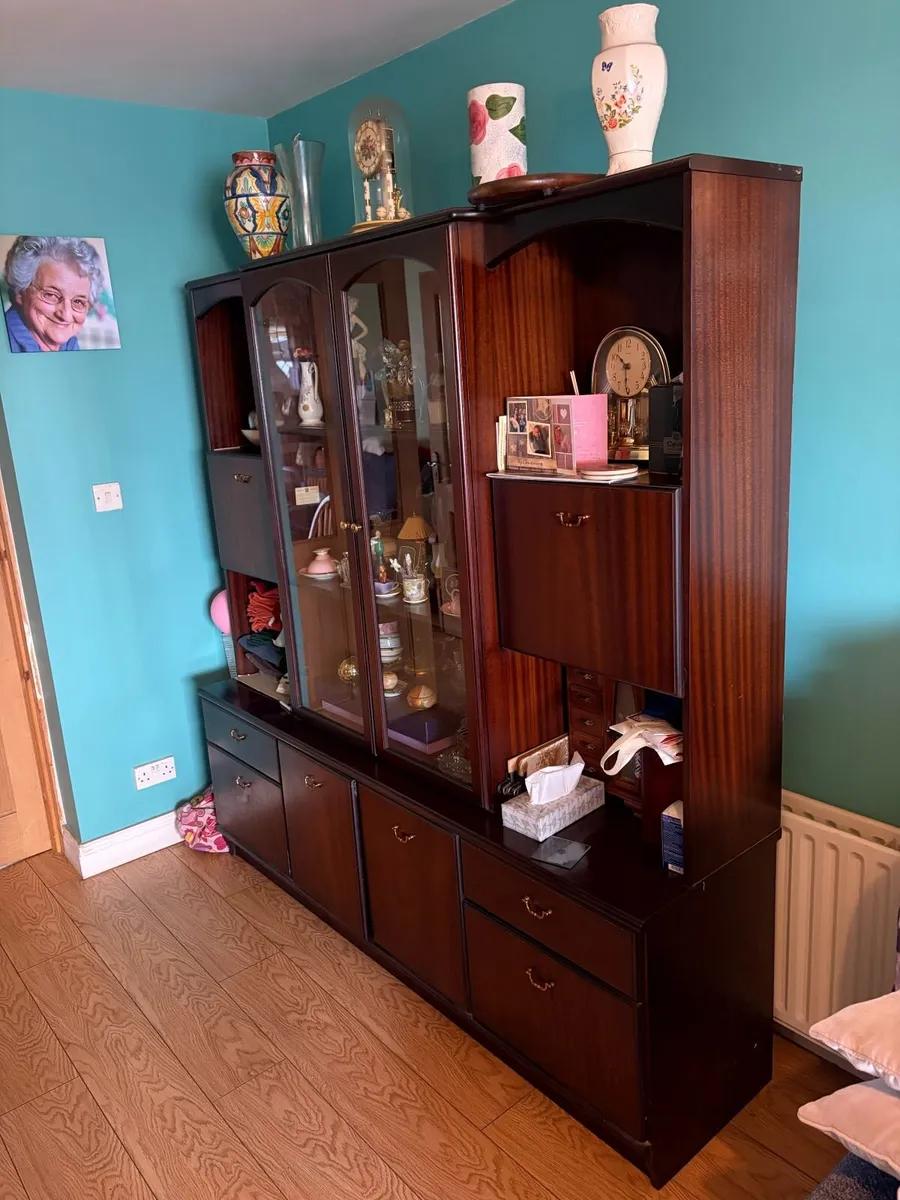 Large Mahogany-Style Display / Wall Unit - Image 3