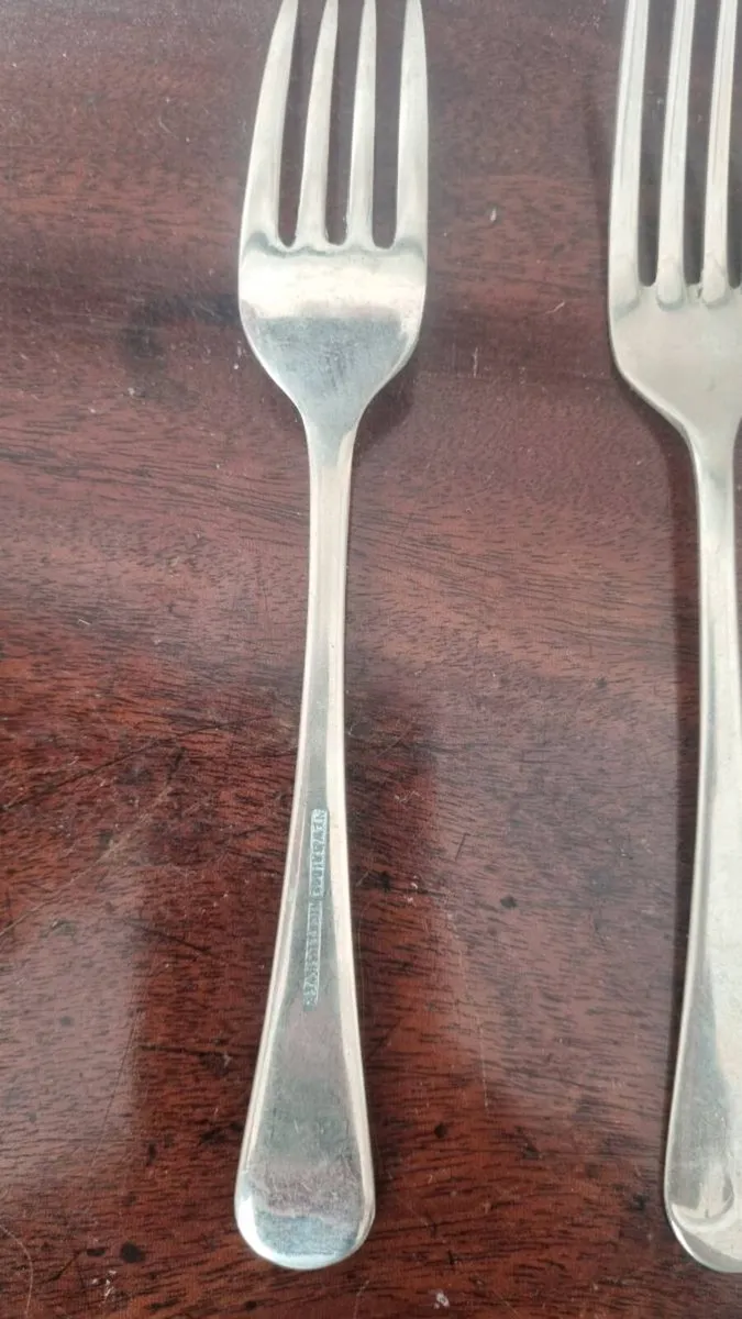 Antique Newbridge Silver Pastry Forks - Image 2