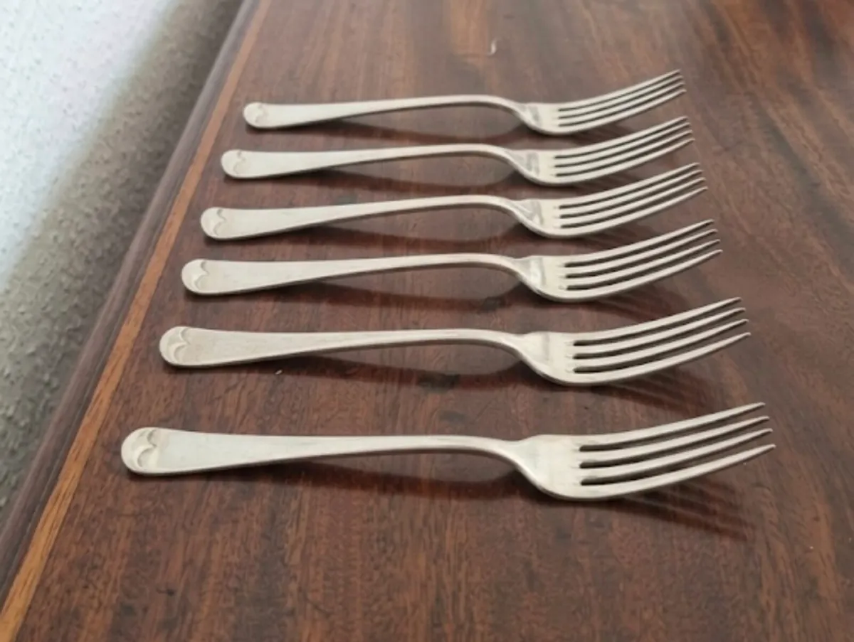 Antique Newbridge Silver Dinner Forks Set of 6 - Image 1