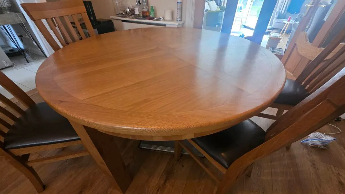 Solid Wood Table and Chairs - Image 1