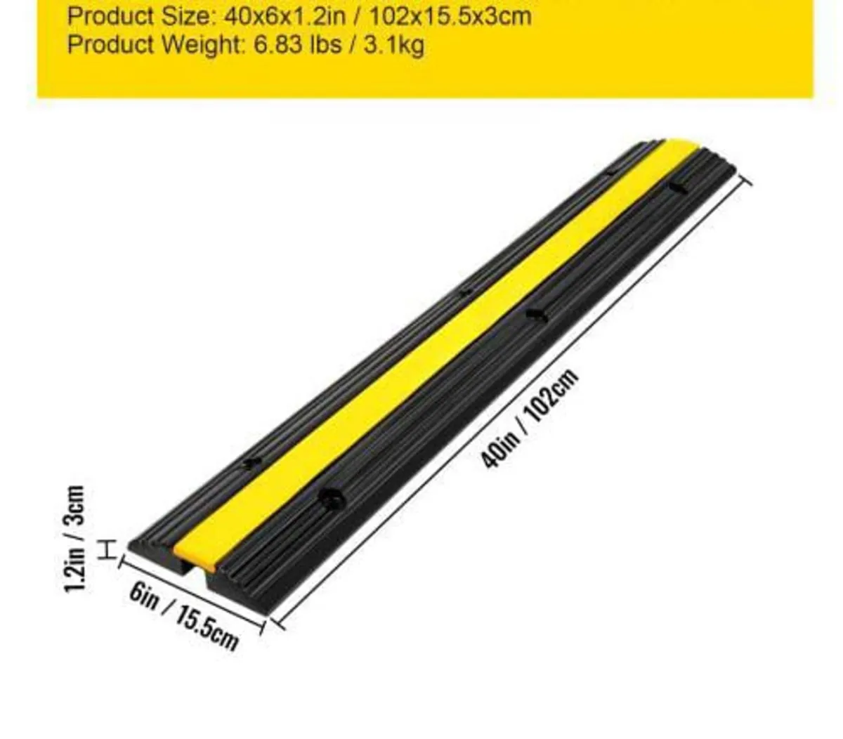 4 Pack of 1-Channel Rubber Cable Protector Ramps 1 - Image 4